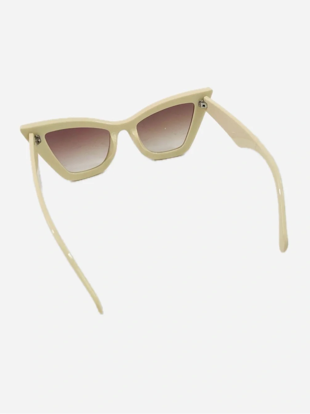 Vintage Cream Cat Eye Sunglasses with Gradient Pink Lenses - Women Accessories